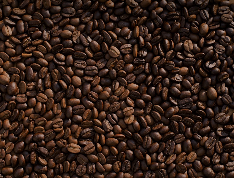 Ethiopian Yirgacheffe coffee beans close-up showing bright, medium roast